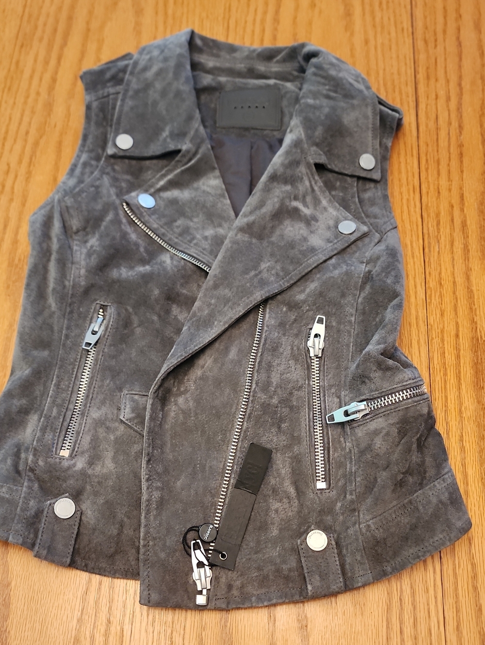 Blank NYC Suede Moto Vest - Charcoal Gray - Picture 13 of 16